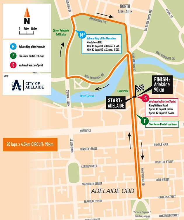 Tour Down Under Stage 6 map